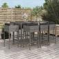 Preview: ARDEBO.de - 9-tlg. Gartenbar-Set mit Kissen Grau Poly Rattan