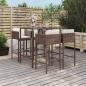 Preview: ARDEBO.de - 5-tlg. Gartenbar-Set mit Kissen Braun Poly Rattan