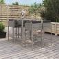 Preview: ARDEBO.de - 5-tlg. Gartenbar-Set mit Kissen Grau Poly Rattan