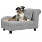 Preview: ARDEBO.de - Hundesofa mit Kissen Grau 83x44x44 cm Plüsch  