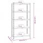 Preview: Schwerlastregal mit 5 Böden Grau Stahl & Holzwerkstoff