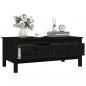 Preview: Couchtisch Schwarz 100x50x40 cm Massivholz Kiefer