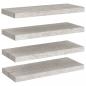 Preview: Schweberegale 4 Stk. Betongrau 60x23,5x3,8 cm MDF