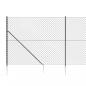 Preview: Maschendrahtzaun mit Bodenhülsen Anthrazit 1,8x25 m