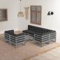 Preview: ARDEBO.de - 8-tlg. Garten-Lounge-Set mit Kissen Massivholz Kiefer