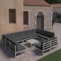 Preview: ARDEBO.de - 12-tlg. Garten-Lounge-Set mit Kissen Grau Massivholz Kiefer