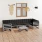 Preview: ARDEBO.de - 8-tlg. Garten-Lounge-Set mit Kissen Grau Massivholz Kiefer