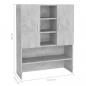 Preview: Waschmaschinenschrank Betongrau 70,5x25,5x90 cm