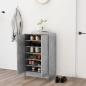 Preview: ARDEBO.de - Schuhschrank Betongrau 60x35x92 cm Holzwerkstoff