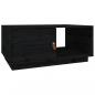 Preview: Couchtisch Schwarz 80x50x35,5 cm Massivholz Kiefer