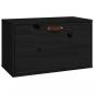 Preview: Wandschrank Schwarz 60x30x35 cm Massivholz Kiefer