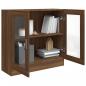 Preview: Vitrinenschrank Braun Eichen-Optik 82,5x30,5x80cm Holzwerkstoff