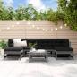 Preview: ARDEBO.de - 7-tlg. Garten-Lounge-Set mit Kissen Grau Massivholz