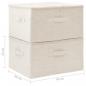 Preview: Aufbewahrungsboxen 2 Stk. Stoff 43x34x23 cm Creme