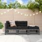 Preview: ARDEBO.de - 3-tlg. Garten-Lounge-Set mit Kissen Grau Massivholz