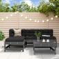 Preview: ARDEBO.de - 5-tlg. Garten-Lounge-Set mit Kissen Grau Massivholz