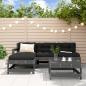 Preview: ARDEBO.de - 5-tlg. Garten-Lounge-Set mit Kissen Grau Massivholz