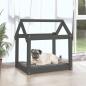 Preview: Hundebett Grau 71x55x70 cm Massivholz Kiefer