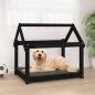 Preview: ARDEBO.de - Hundebett Schwarz 81x60x70 cm Massivholz Kiefer