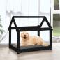 Preview: Hundebett Schwarz 81x60x70 cm Massivholz Kiefer