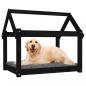 Preview: Hundebett Schwarz 81x60x70 cm Massivholz Kiefer