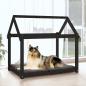 Preview: Hundebett Schwarz 101x70x90 cm Massivholz Kiefer