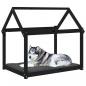 Preview: Hundebett Schwarz 111x80x100 cm Massivholz Kiefer