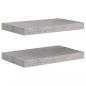 Preview: Schweberegale 2 Stk. Betongrau 40x23x3,8 cm MDF