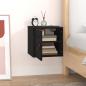 Preview: Wandschrank Schwarz 31,5x30x30 cm Massivholz Kiefer