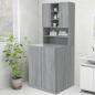 Preview: ARDEBO.de - Waschmaschinenschrank Grau Sonoma 70,5x25,5x90 cm