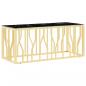 Preview: Couchtisch Golden 110x45x45 cm Edelstahl und Glas