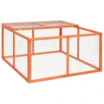 ARDEBO.de - Kaninchenstall 124x120x60 cm Massivholz Tanne