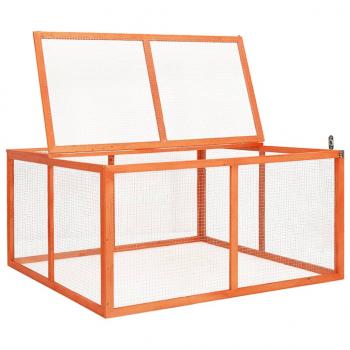 Kaninchenstall 124x120x60 cm Massivholz Tanne