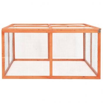 Kaninchenstall 124x120x60 cm Massivholz Tanne