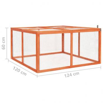 Kaninchenstall 124x120x60 cm Massivholz Tanne