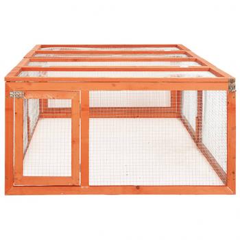 Kaninchenstall 183x90x46,5 cm Massivholz Tanne