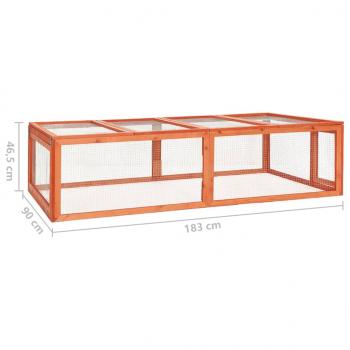 Kaninchenstall 183x90x46,5 cm Massivholz Tanne