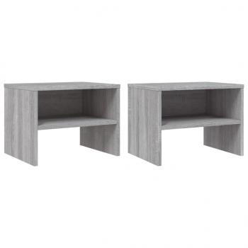 Nachttische 2 Stk. Grau Sonoma 40x30x30 cm Holzwerkstoff