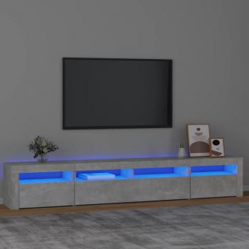 ARDEBO.de - TV-Schrank mit LED-Leuchten Betongrau 240x35x40 cm