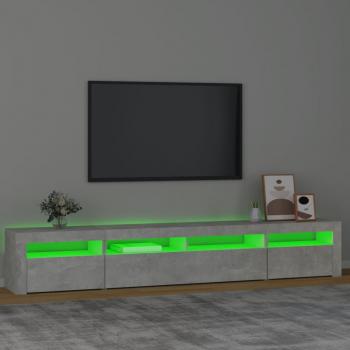 TV-Schrank mit LED-Leuchten Betongrau 240x35x40 cm