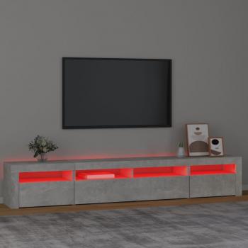 TV-Schrank mit LED-Leuchten Betongrau 240x35x40 cm