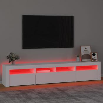 TV-Schrank mit LED-Leuchten Weiß 210x35x40 cm