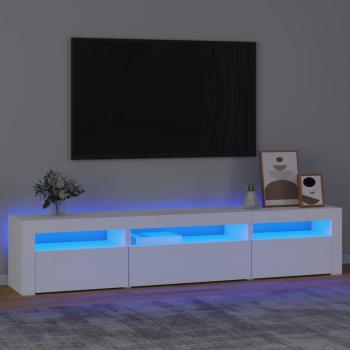 ARDEBO.de - TV-Schrank mit LED-Leuchten Weiß 195x35x40 cm