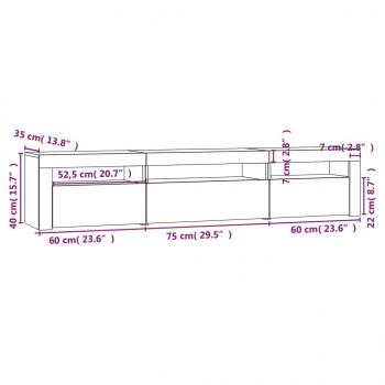 TV-Schrank mit LED-Leuchten Weiß 195x35x40 cm