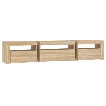 TV-Schrank mit LED-Leuchten Sonoma-Eiche 195x35x40 cm