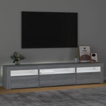 TV-Schrank mit LED-Leuchten Grau Sonoma 195x35x40 cm