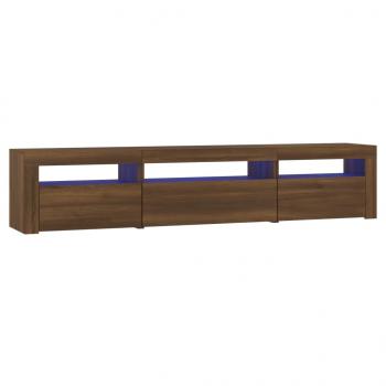 TV-Schrank mit LED-Leuchten Braun Eichen-Optik 195x35x40 cm