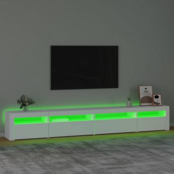 TV-Schrank mit LED-Leuchten Weiß 270x35x40 cm