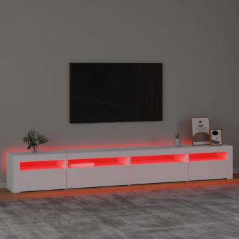 TV-Schrank mit LED-Leuchten Weiß 270x35x40 cm