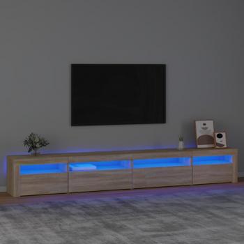 ARDEBO.de - TV-Schrank mit LED-Leuchten Sonoma-Eiche 270x35x40 cm